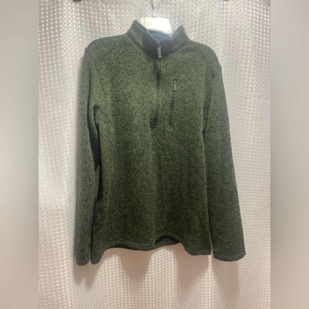 Woolrich Green Quarter Zip Fleece Pullover Men’s L Soft Knit Sweater